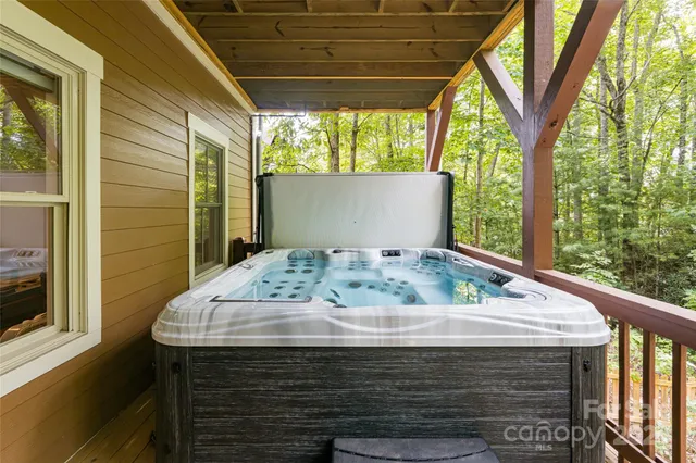 a view of porch with a furniture