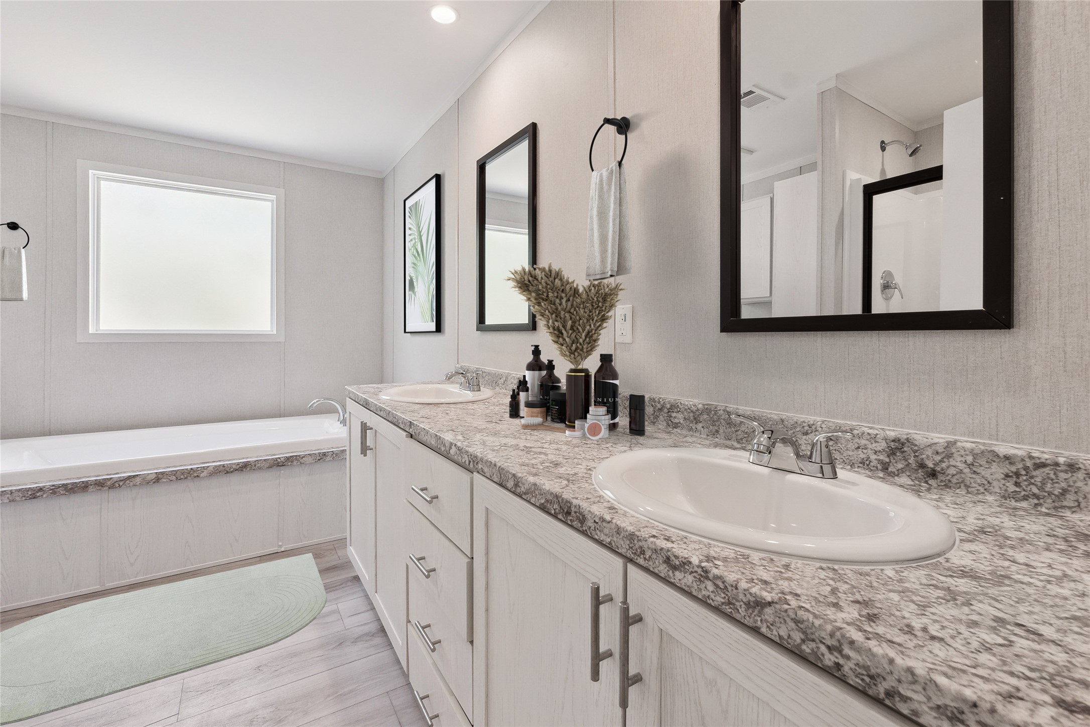 855 Roosevelt Road Kingsbury, TX 78638 - Photo 7 of 33 a bathroom with a granite countertop sink and a mirror