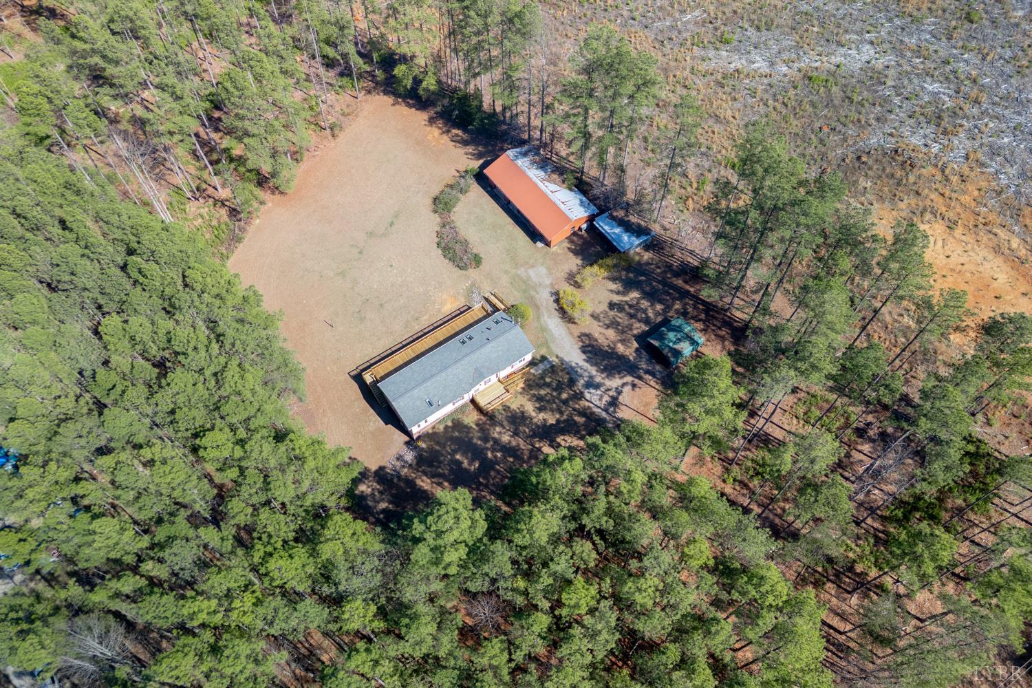 750 Price Lane Pamplin, VA 23958 - Photo 51 of 59 an aerial view of house with yard and outdoor seating