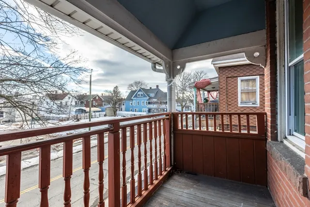 a view of city from a balcony