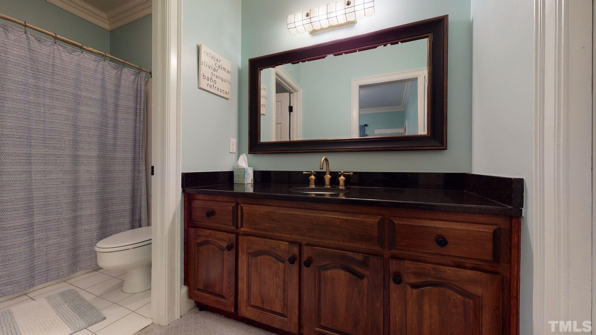 7313 Rainwater Road Raleigh, NC 27615 - Photo 16 of 30 a bathroom with a toilet sink and mirror