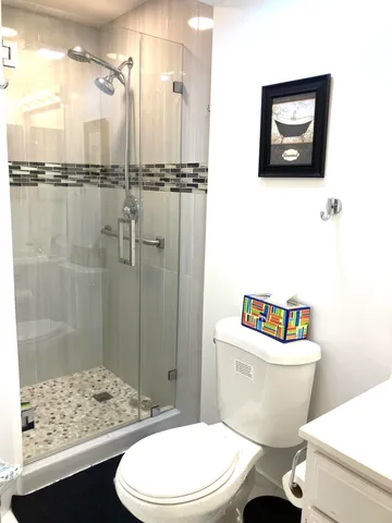 a bathroom with a shower