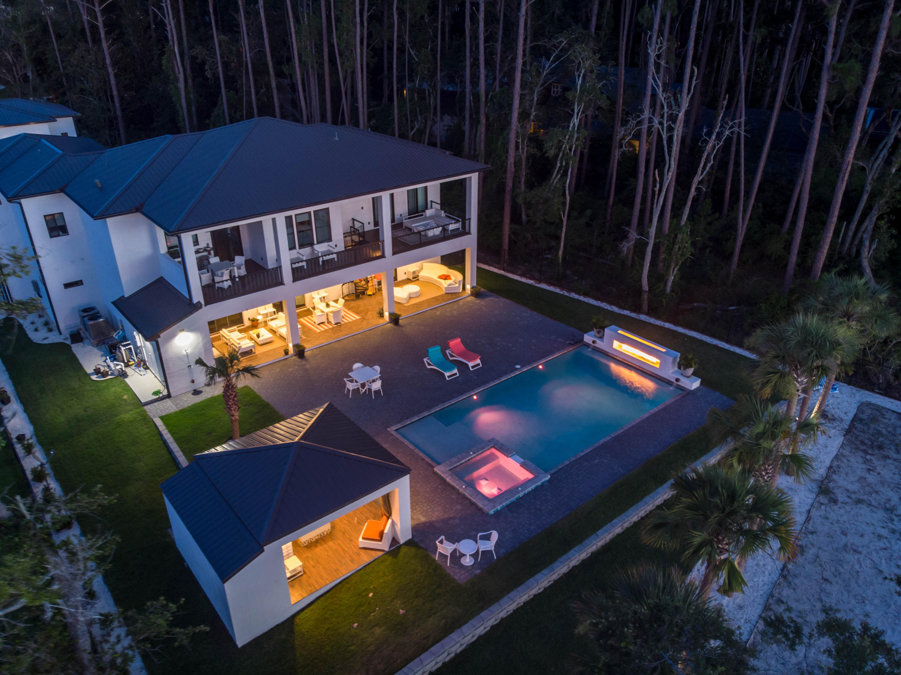 405 Driftwood Point Road Santa Rosa Beach, FL 32459 - Photo 36 of 57 swimming pool with outdoor seating and yard