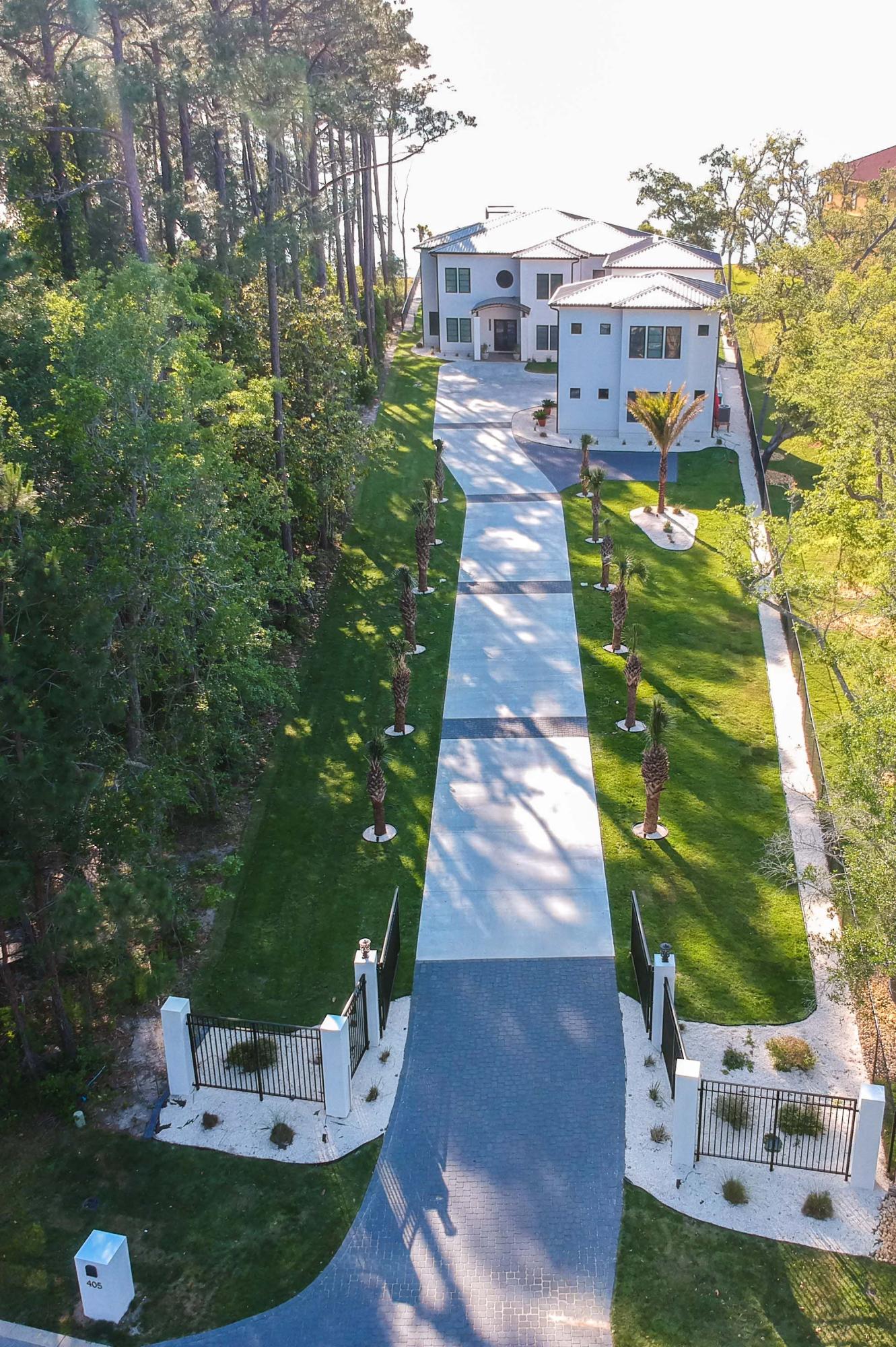 405 Driftwood Point Road Santa Rosa Beach, FL 32459 - Photo 41 of 57 a aerial view of a house with a yard