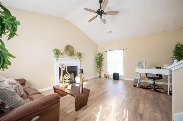 a living room with furniture