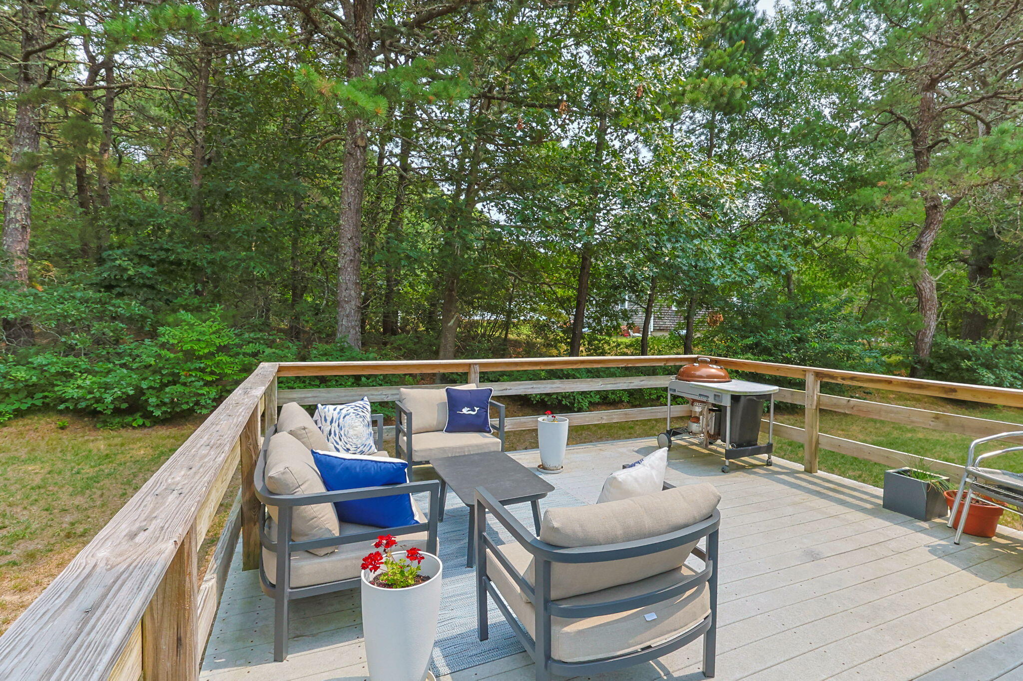 140 Noisy Hole Road Mashpee, MA 02649 - Photo 40 of 53 a view of sitting area with furniture and wooden deck