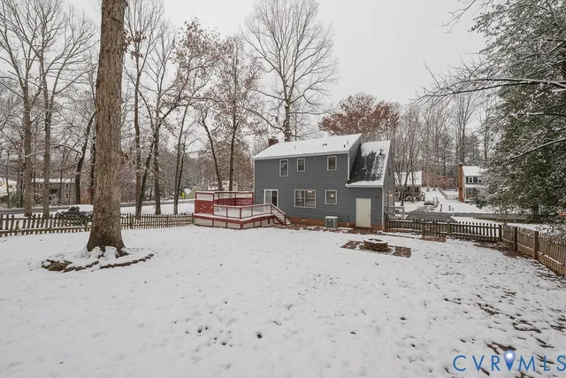 a view of a road with snow on the road