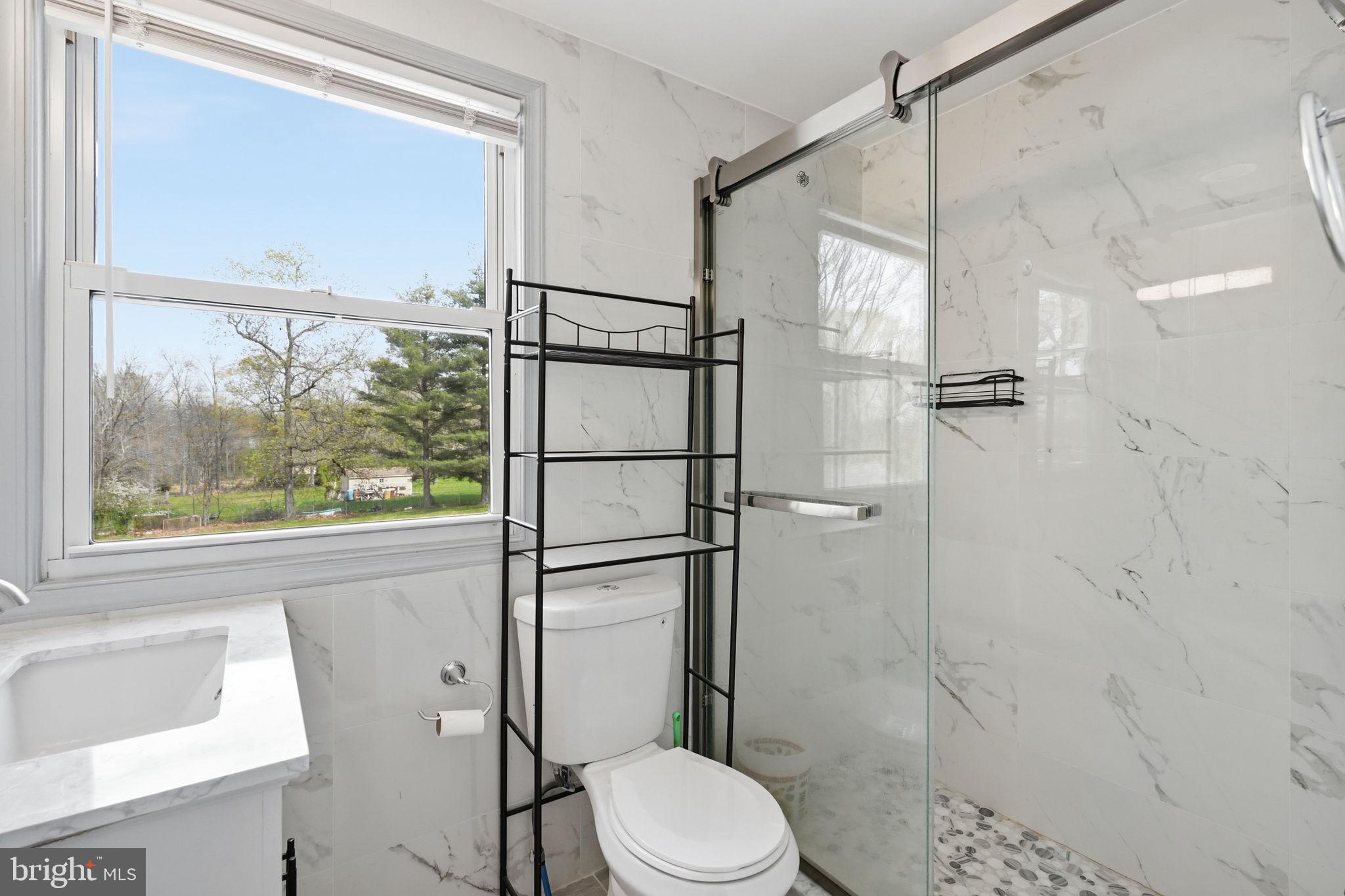 632 Durham Road Newtown, PA 18940 - Photo 16 of 37 a bathroom with a toilet shower vanity and a sink