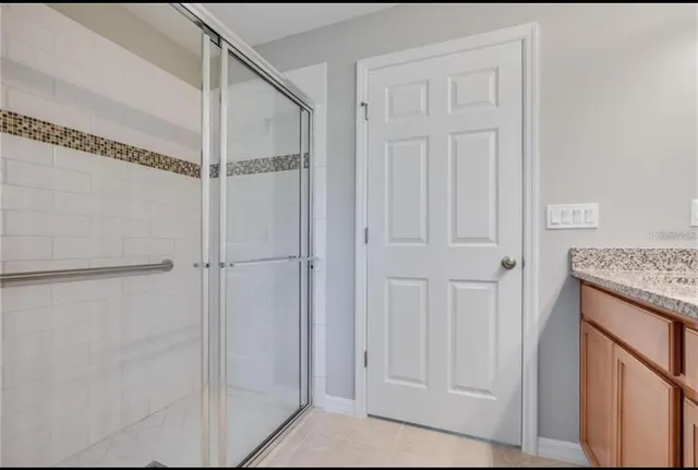 a bathroom with a shower