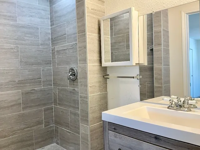 a bathroom with a shower