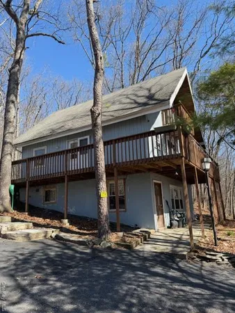 a front view of a house with patio