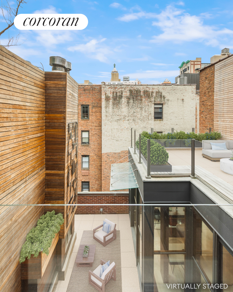 22 Gramercy Park South, Unit PH Manhattan, NY 10003 - Photo 6 of 25 a view of balcony with floor to ceiling windows and wooden floor