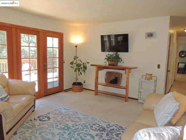 a living room with furniture and a couch