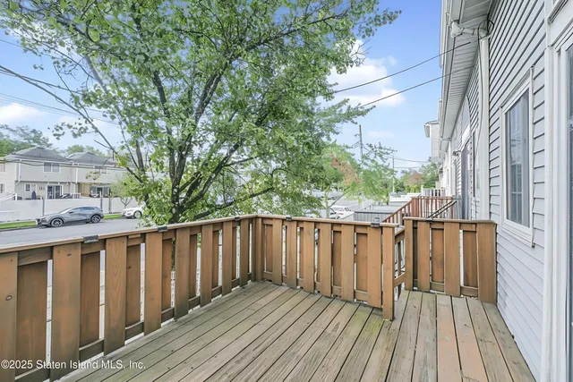 a view of wooden deck