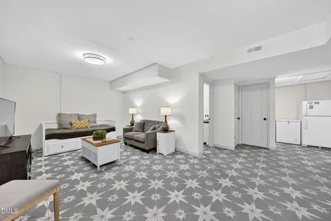 a living room with furniture