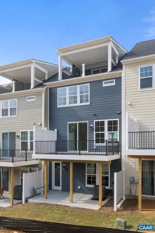 a front view of a building with balcony