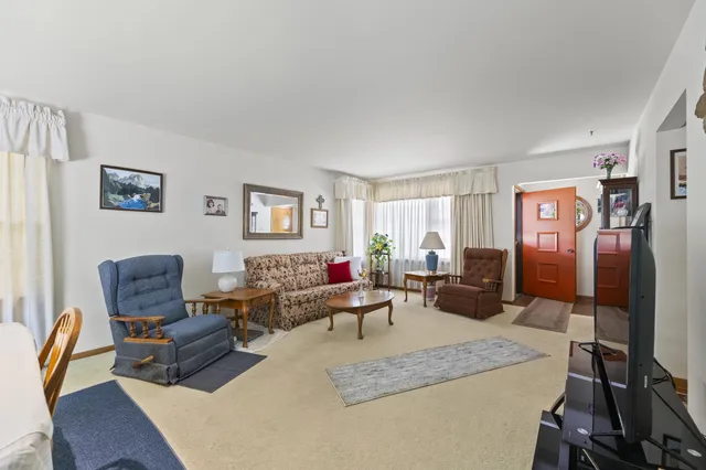 a living room with furniture