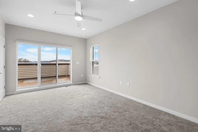a view of a terrace with sky view