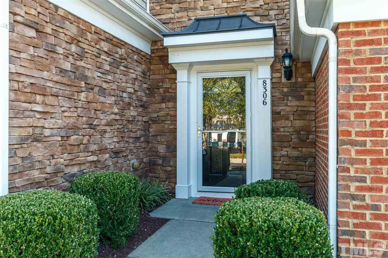 8306 Pilots View Drive Raleigh, NC 27617 - Photo 3 of 30 Stone exterior at front door entrance