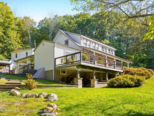 a view of an outdoor space and swimming pool
