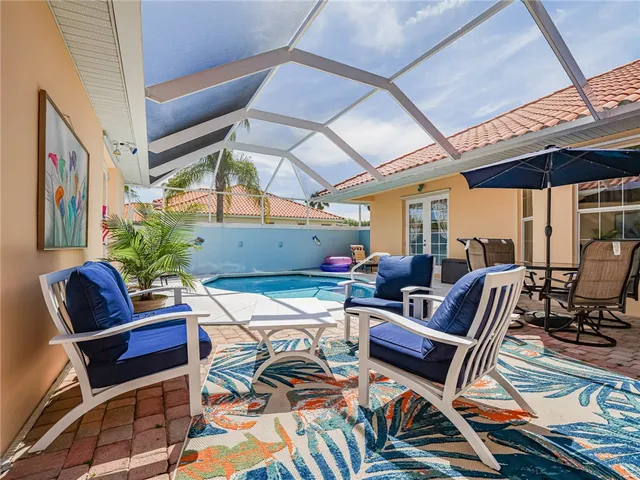 a outdoor space with patio lots of furniture