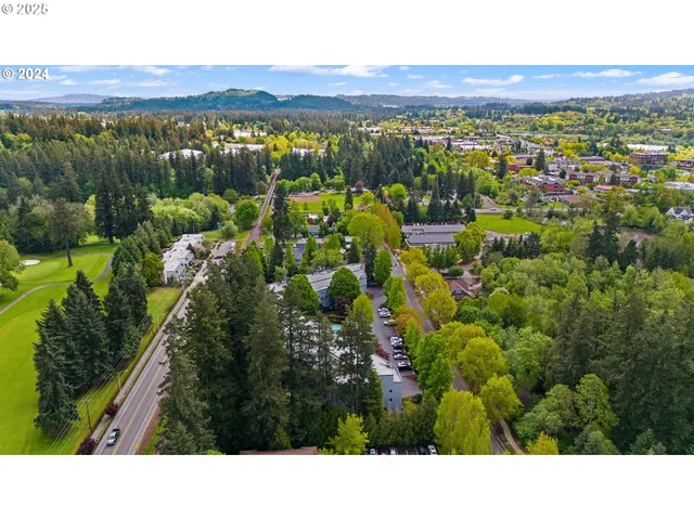 a view of an outdoor space with mountain view