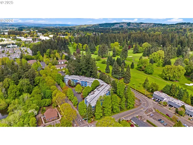 a view of a lake with a yard