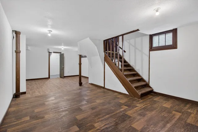 a view of an entryway with stairs