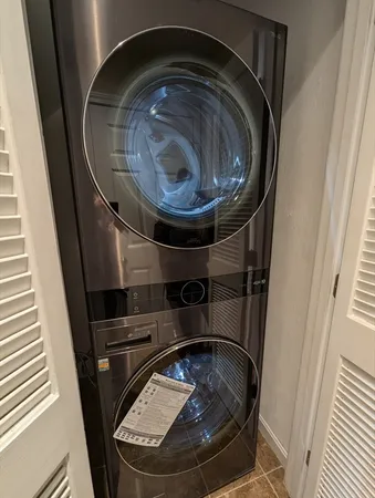 a close view of washer and dryer
