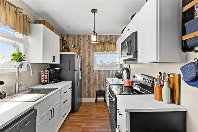 a view of a patio with a backyard