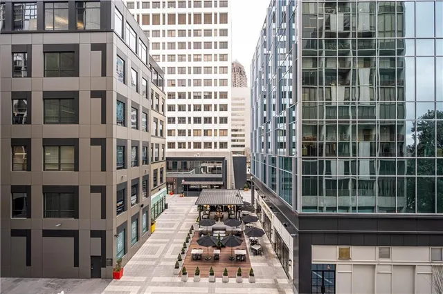 a view of a tall building