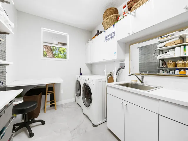 a view of a park with a tree