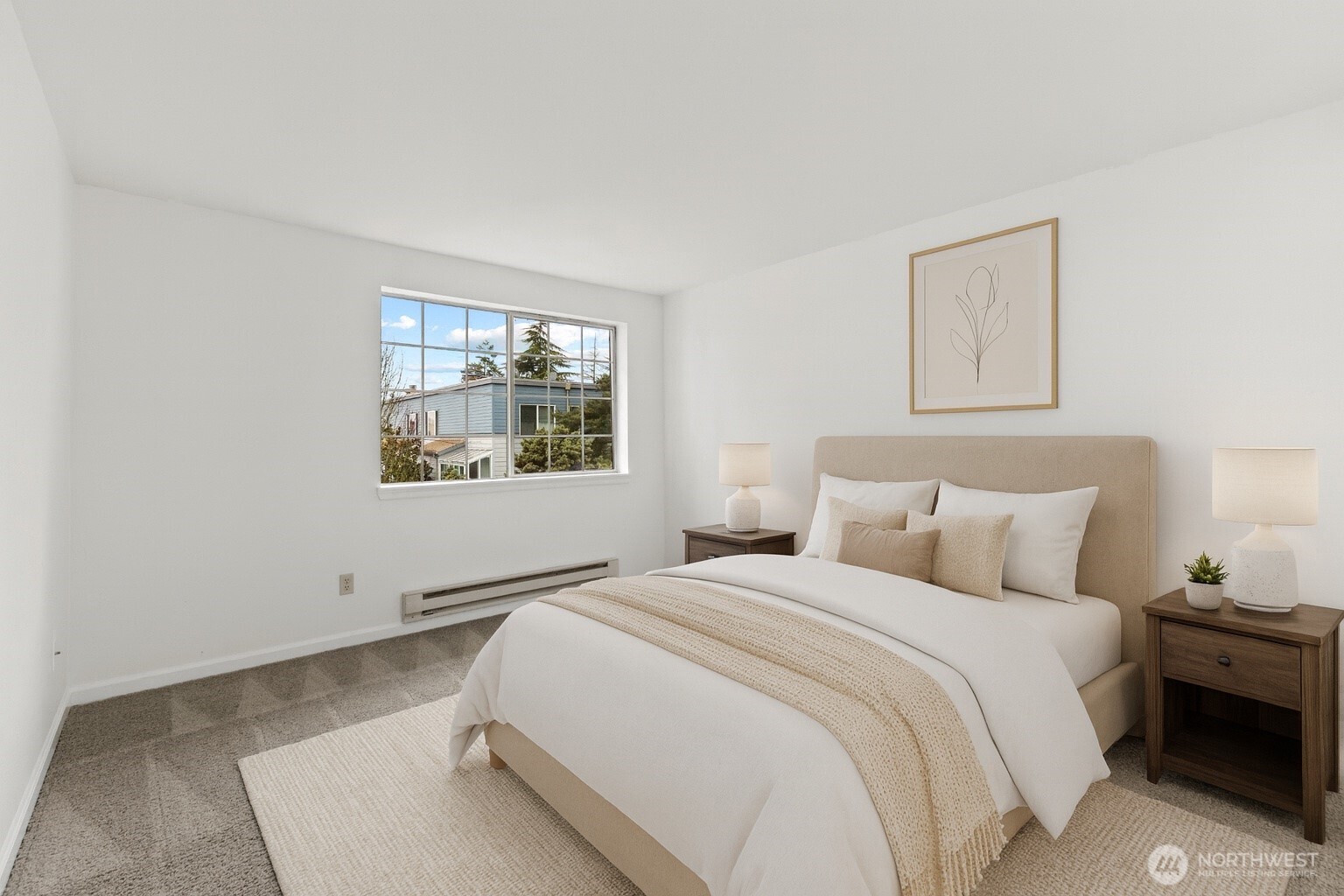 132 Northeast 95th Street, Unit B309 Seattle, WA 98115 - Photo 18 of 24 a bedroom with a bed and a window