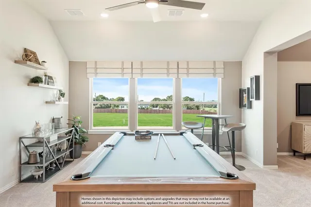 a room with gym equipment and a large window