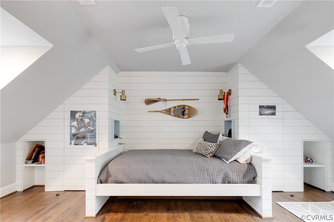 108 Penshurst Road Richmond, VA 23221 - Photo 39 of 50 One of Two Bedrooms on Third Floor with Oversized Bunk Bed and Shiplap Surround