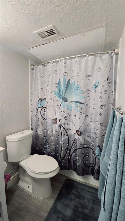 2240 Tarpley Road, Unit 134 Carrollton, TX 75006 - Photo 17 of 23 a white toilet sitting next to a shower curtain