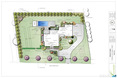 an aerial view of a house with outdoor space