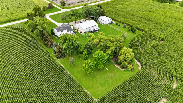 a view of a garden from a balcony