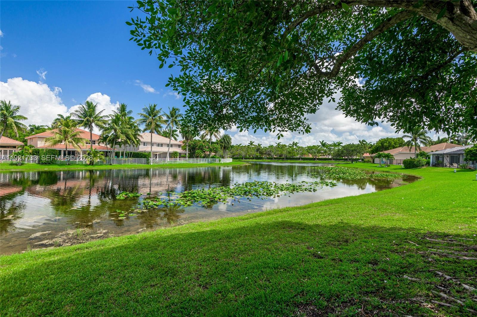 3843 Oak Ridge Circle Weston, FL 33331 - Photo 38 of 39 a view of a lake with a house in the background