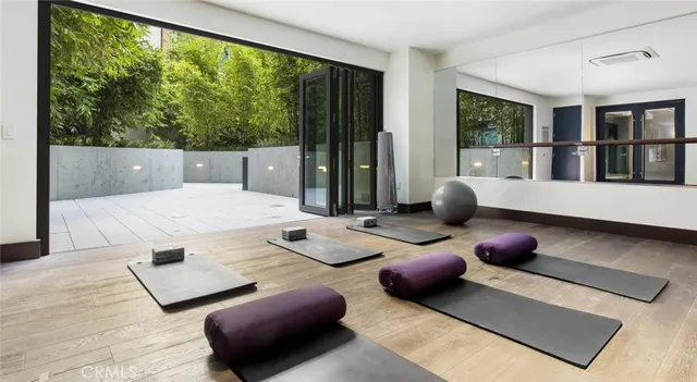 a swimming pool with outdoor seating and yard