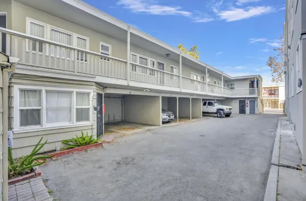 a view of a large building with many windows