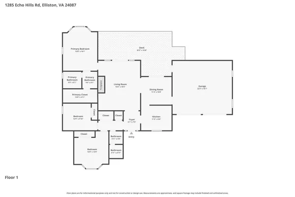 $315,000 | 1285 Echo Hills Road, Elliston, VA 24087