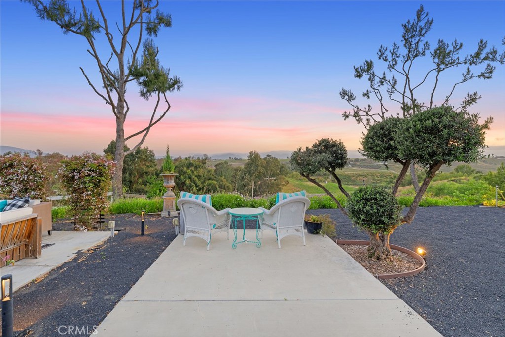 39817 Calle Cabernet Temecula, CA 92591 - Photo 30 of 75 a view of a patio with table and chairs and a potted plant