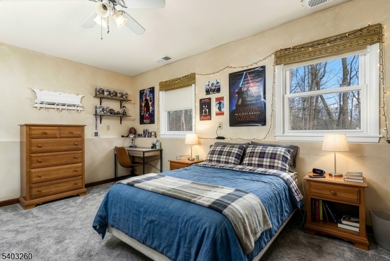 9 Wehrli Road Long Valley, NJ 07853 - Photo 30 of 35 a bedroom with a bed and a chandelier