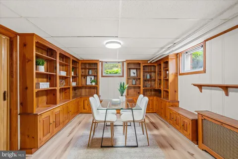 a view of a chairs in a room