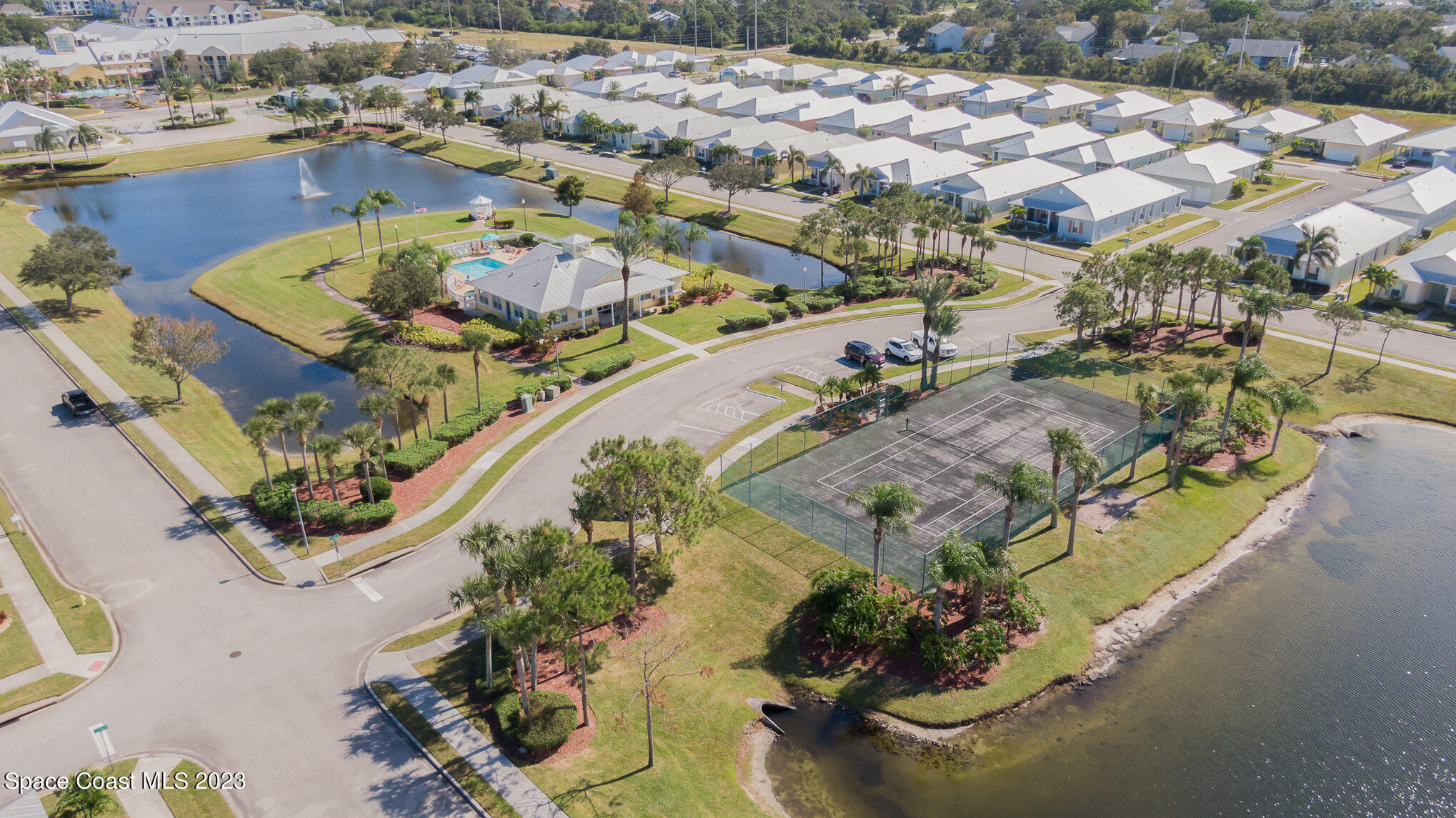 3850 Alamanda Key Drive Melbourne, FL 32901 - Photo 29 of 44 an aerial view of a house with a swimming pool