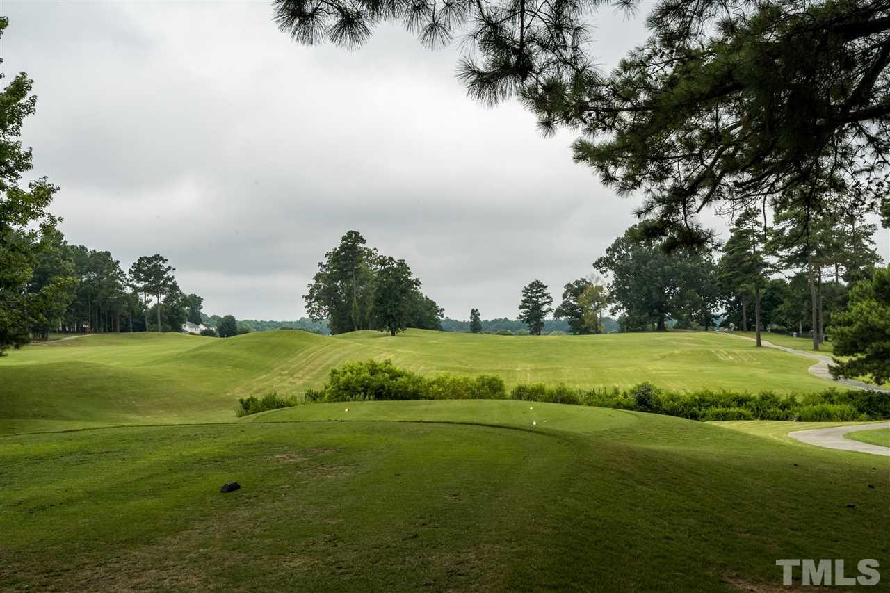 228 Mickleson Ridge Drive Raleigh, NC 27603 - Photo 22 of 25 a view of a golf course with a lake