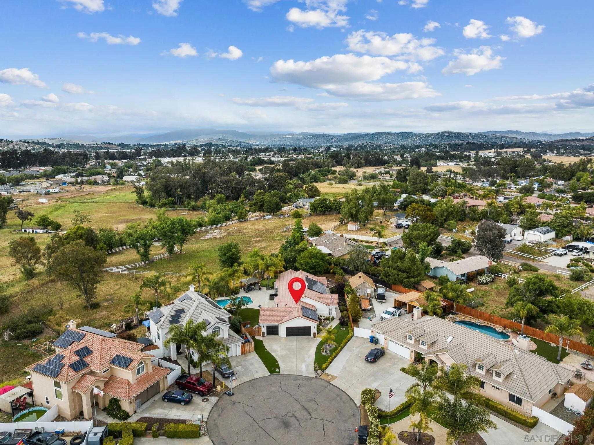 624 Rowley Way Ramona, CA 92065 - Photo 51 of 54 an aerial view of residential houses with outdoor space