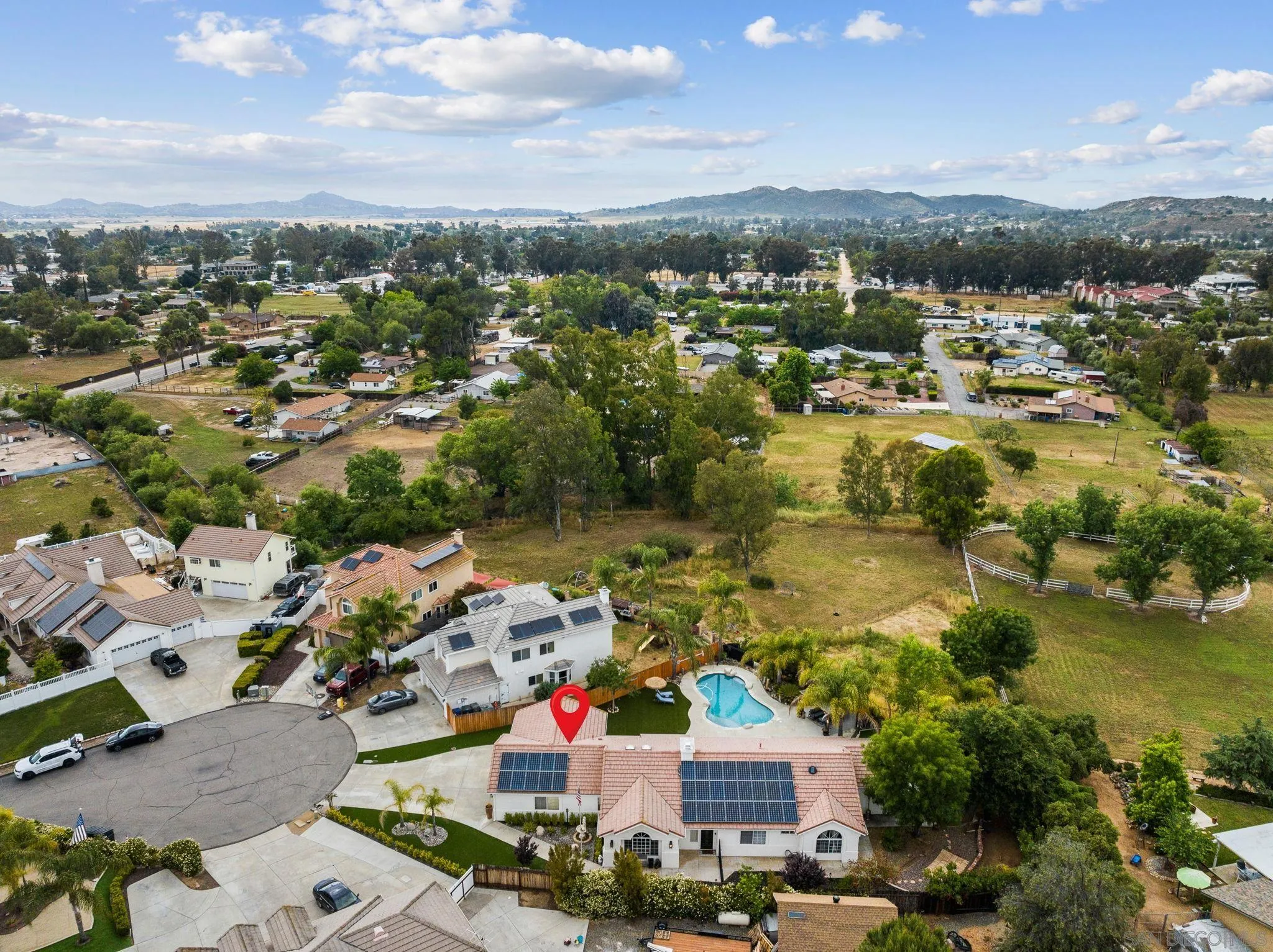 624 Rowley Way Ramona, CA 92065 - Photo 53 of 54 an aerial view of residential houses with outdoor space