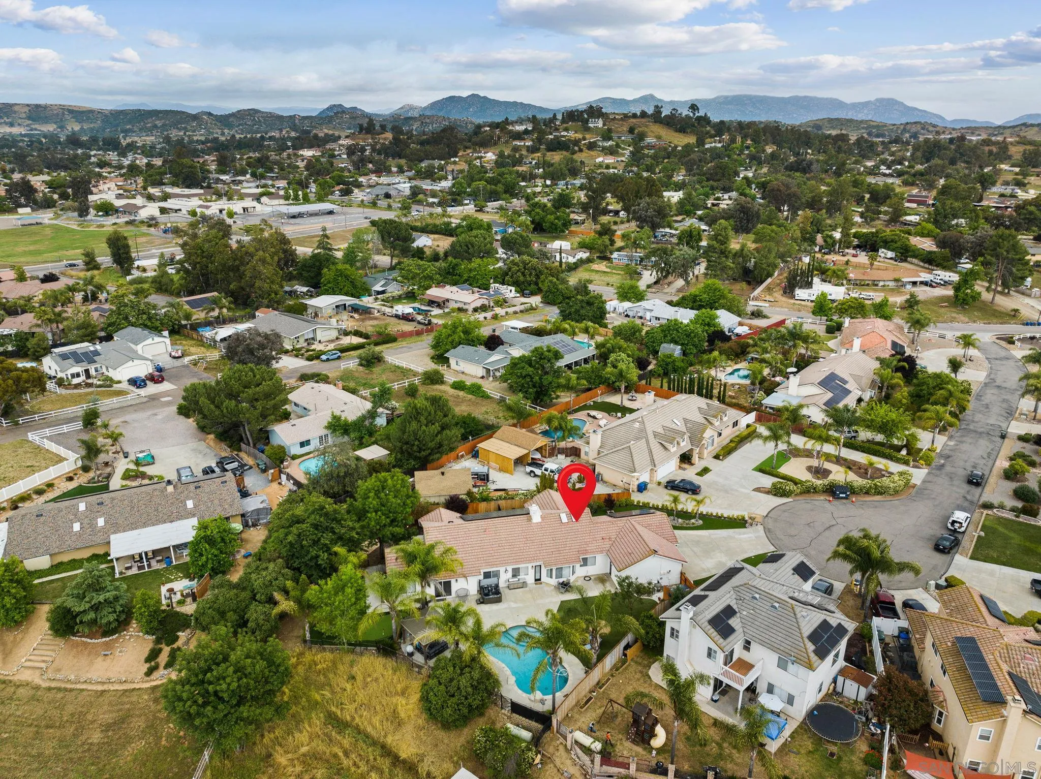 624 Rowley Way Ramona, CA 92065 - Photo 54 of 54 an aerial view of residential houses with outdoor space